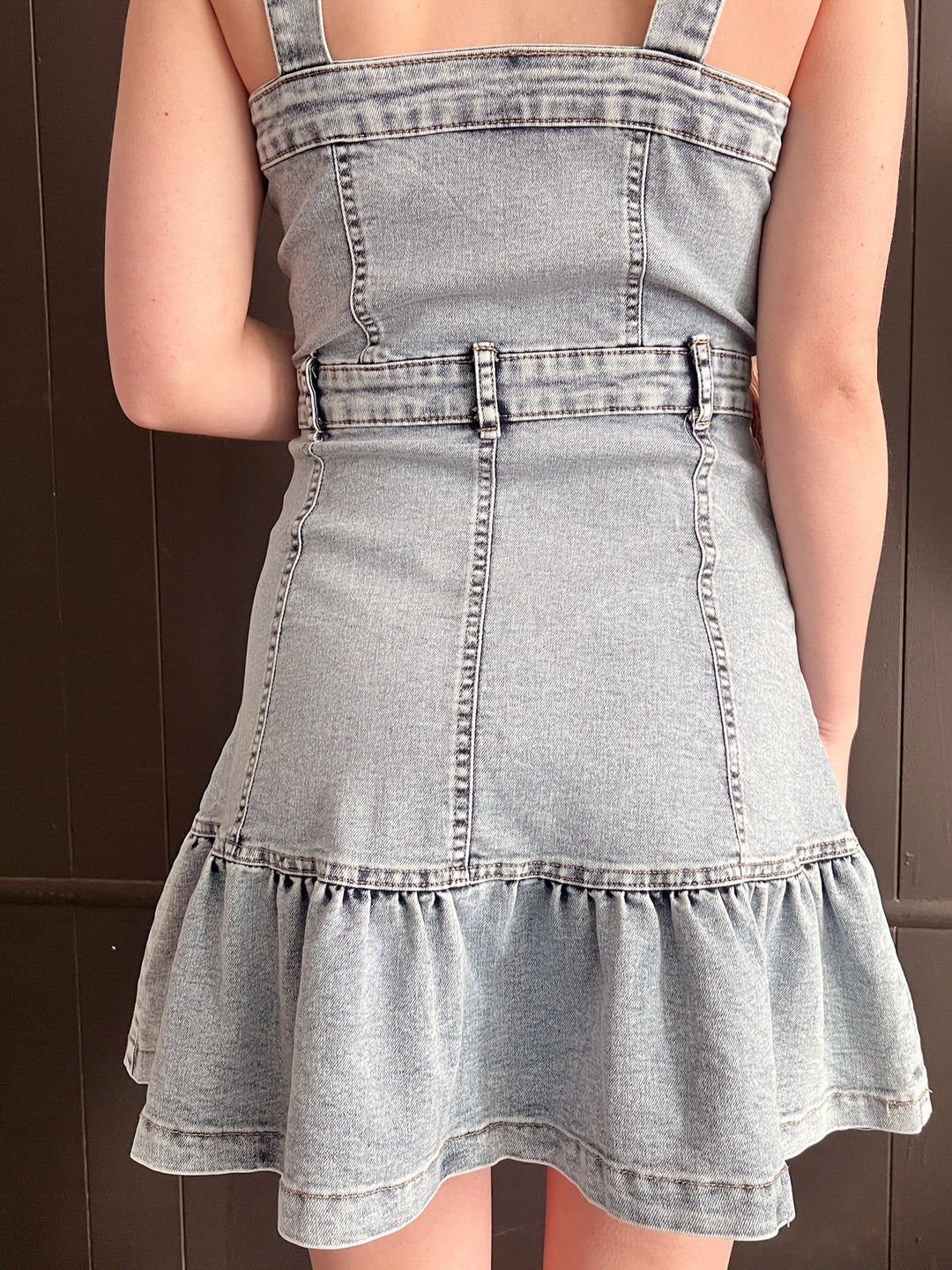 Sleeveless Button Up Denim Dress | gussieduponline