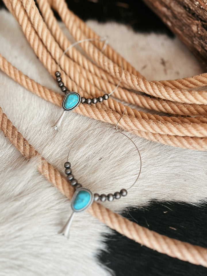Squash Turquoise Hoop Earrings | gussieduponline