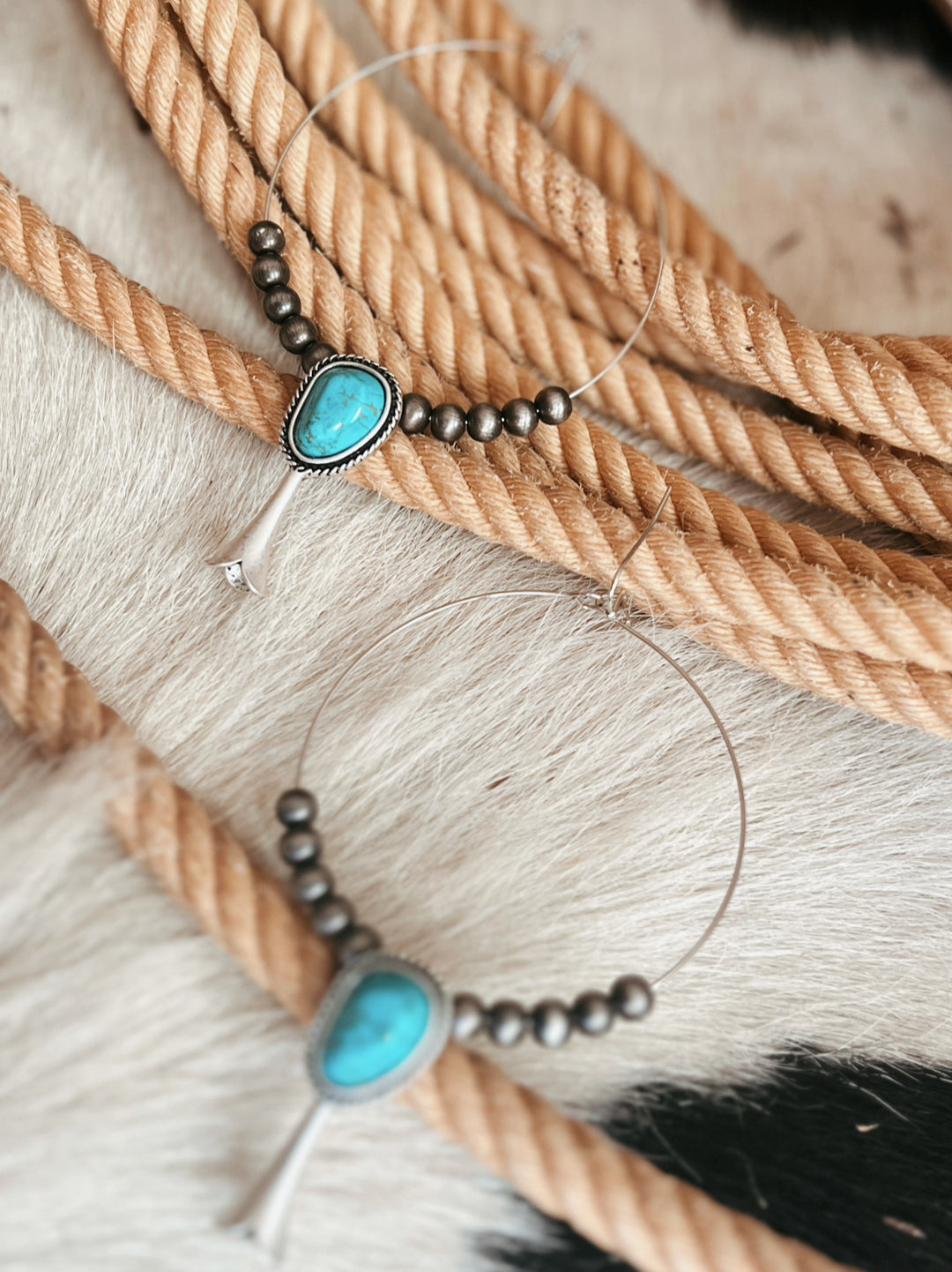 Squash Turquoise Hoop Earrings | gussieduponline
