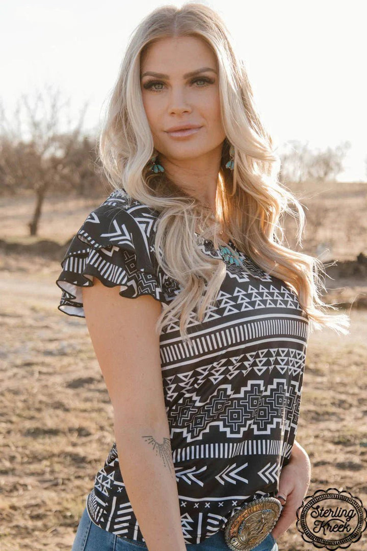 Plus Size Sterling Kreek Tribal Queen Top | gussieduponline