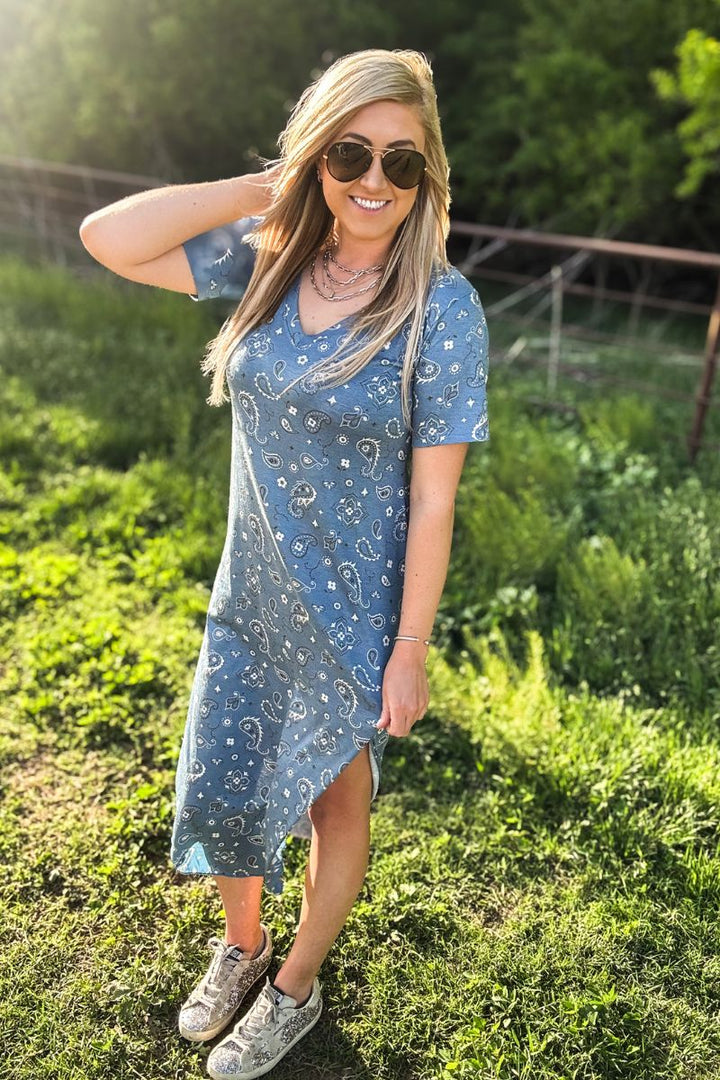 Sterling Kreek Bandana Babe Blue Maxi Dress