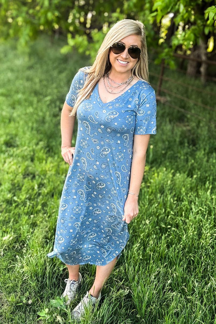 Sterling Kreek Bandana Babe Blue Maxi Dress