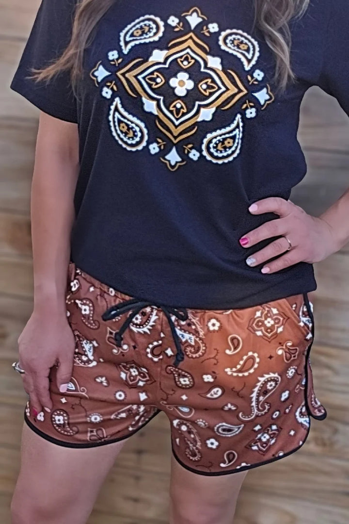 Sterling Kreek Bandana Babe Brown Shorts