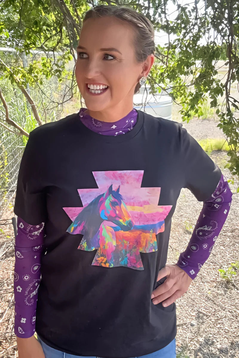 Sterling Kreek Bandana Babe Purple Mesh Top