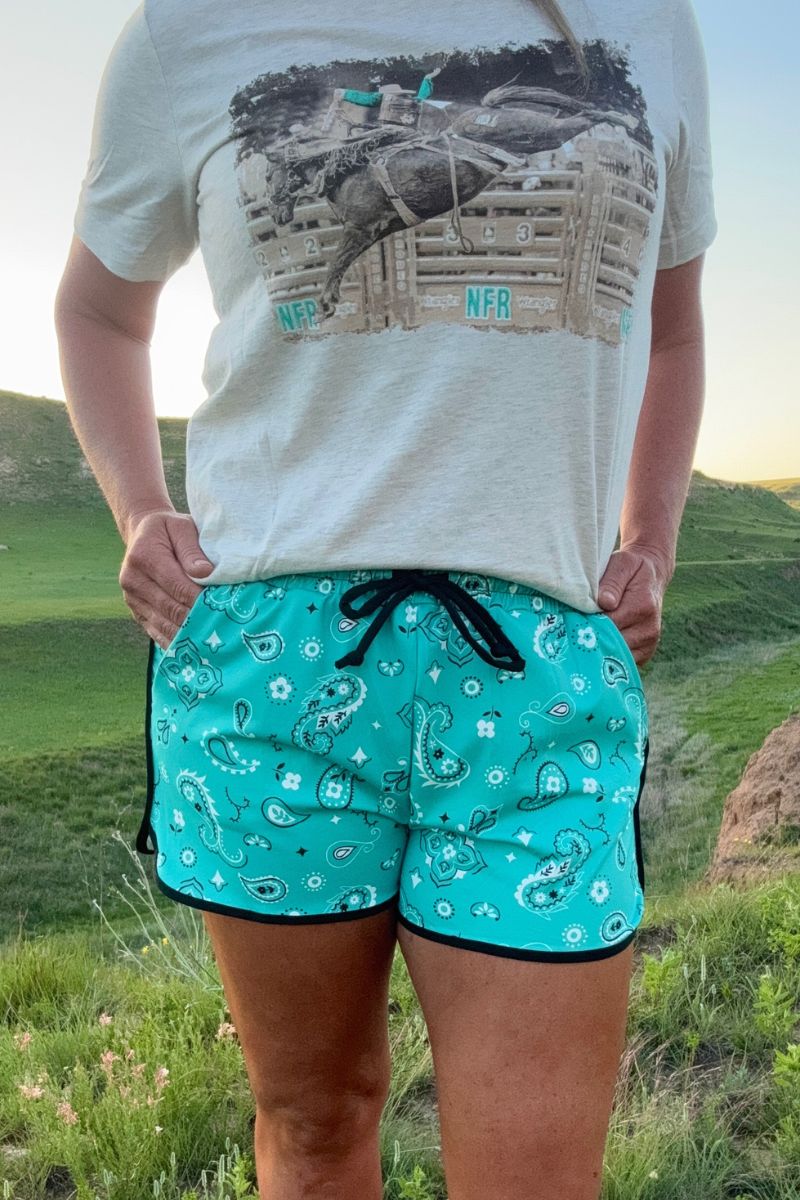 Sterling Kreek Bandana Babe Turquoise Shorts