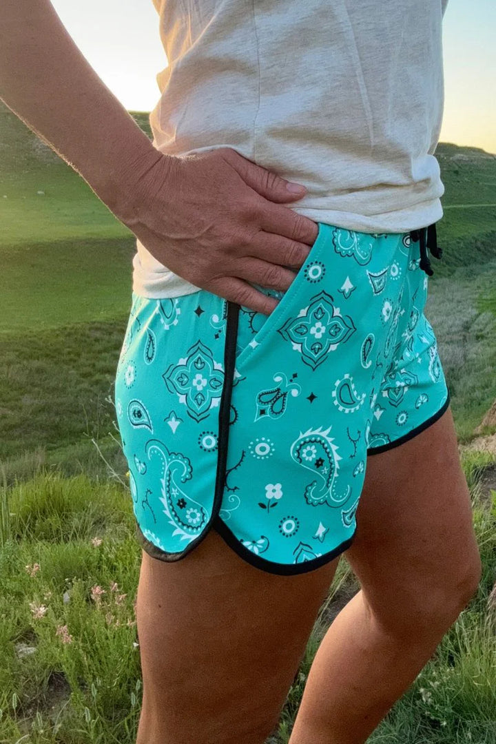 Sterling Kreek Bandana Babe Turquoise Shorts