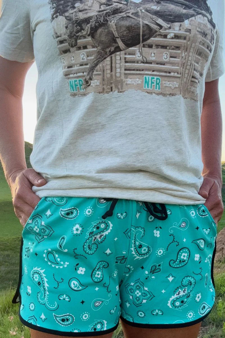 Sterling Kreek Bandana Babe Turquoise Shorts