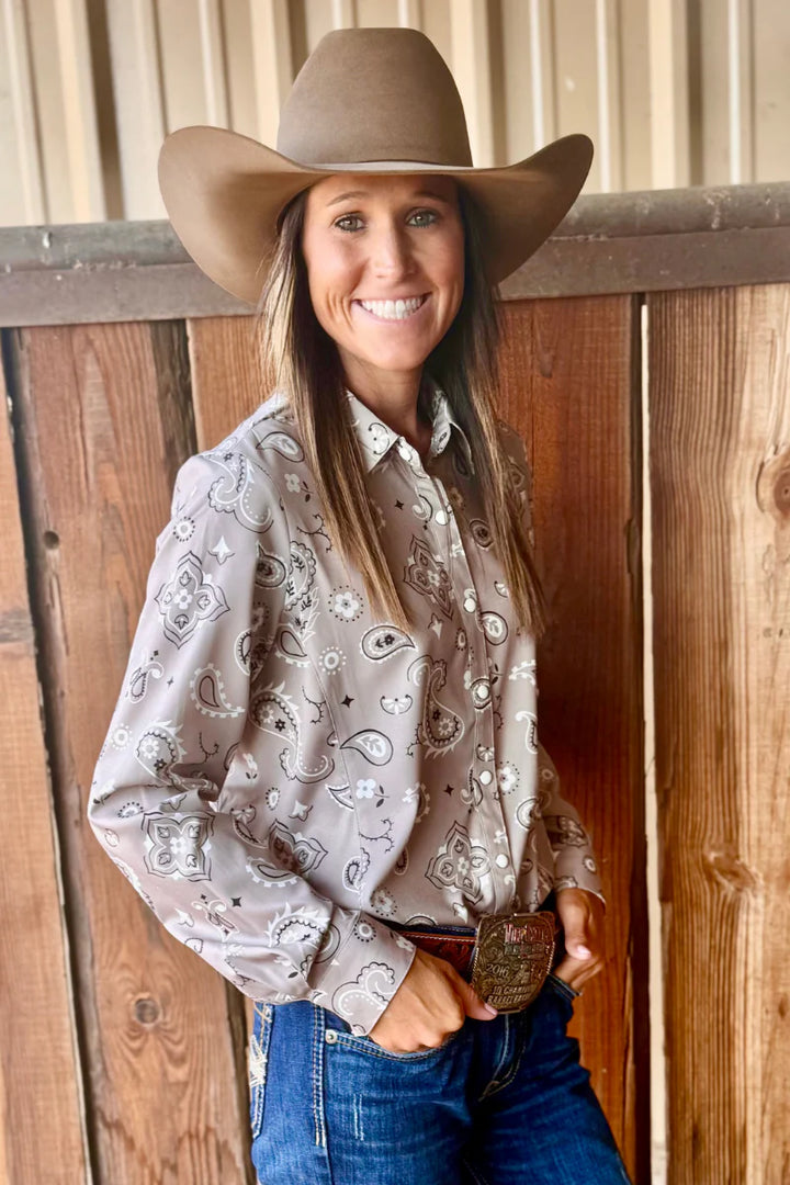 Sterling Kreek Bandana Country Button Up Top