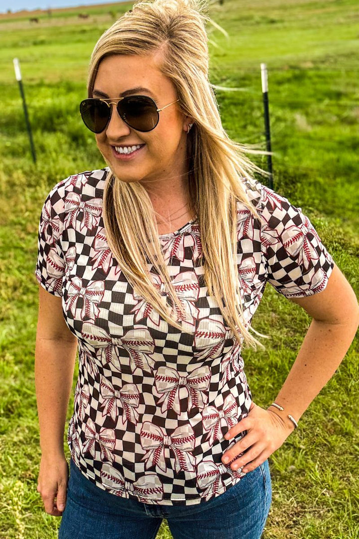 Sterling Kreek Dirt & Diamonds Short Sleeve Mesh Top