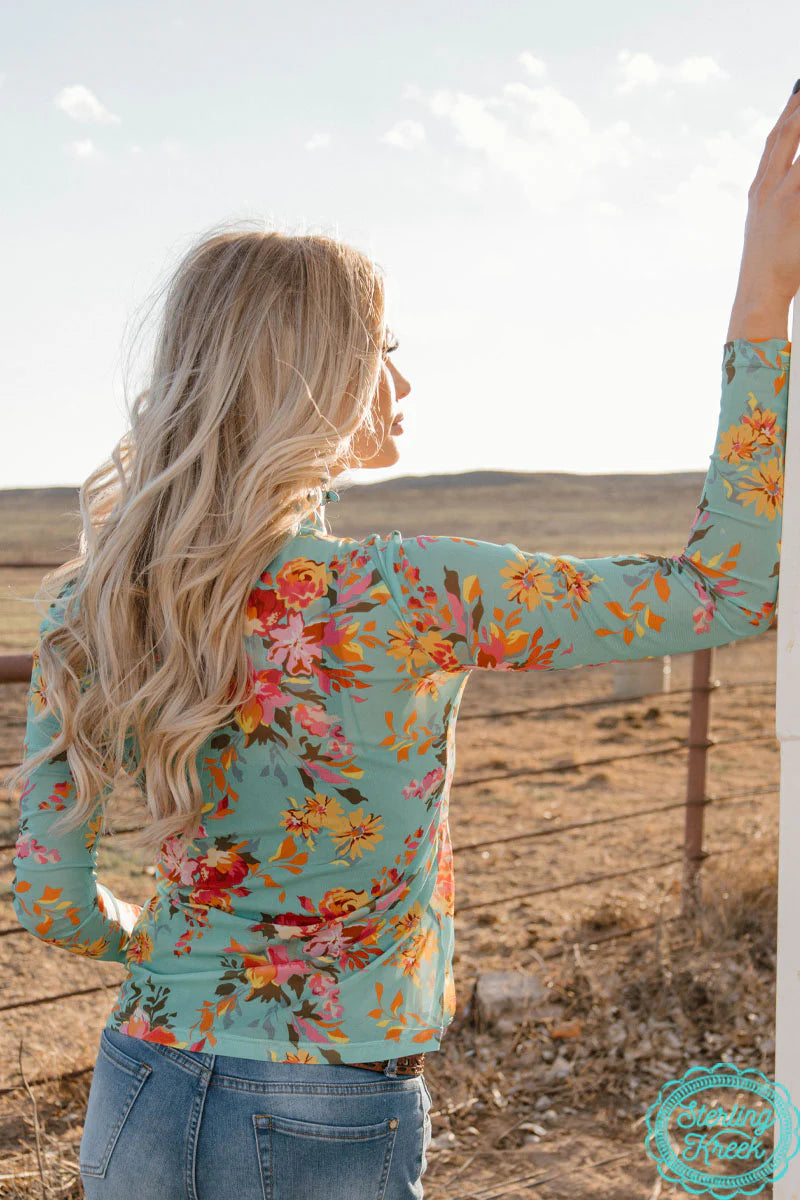 Floral Queen Mesh Top