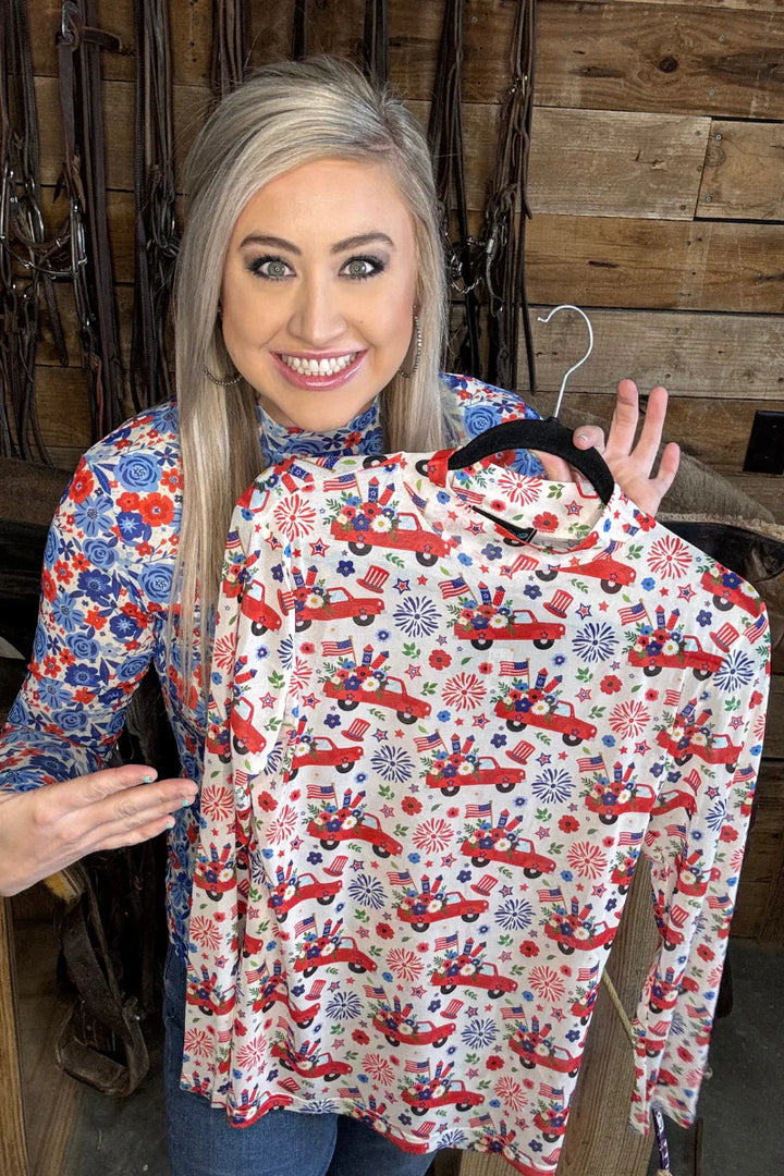 Sterling Kreek Freedom & Fireworks Mesh Top*