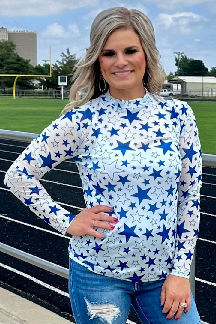 Sterling Kreek Go Team Go Blue Mesh Top