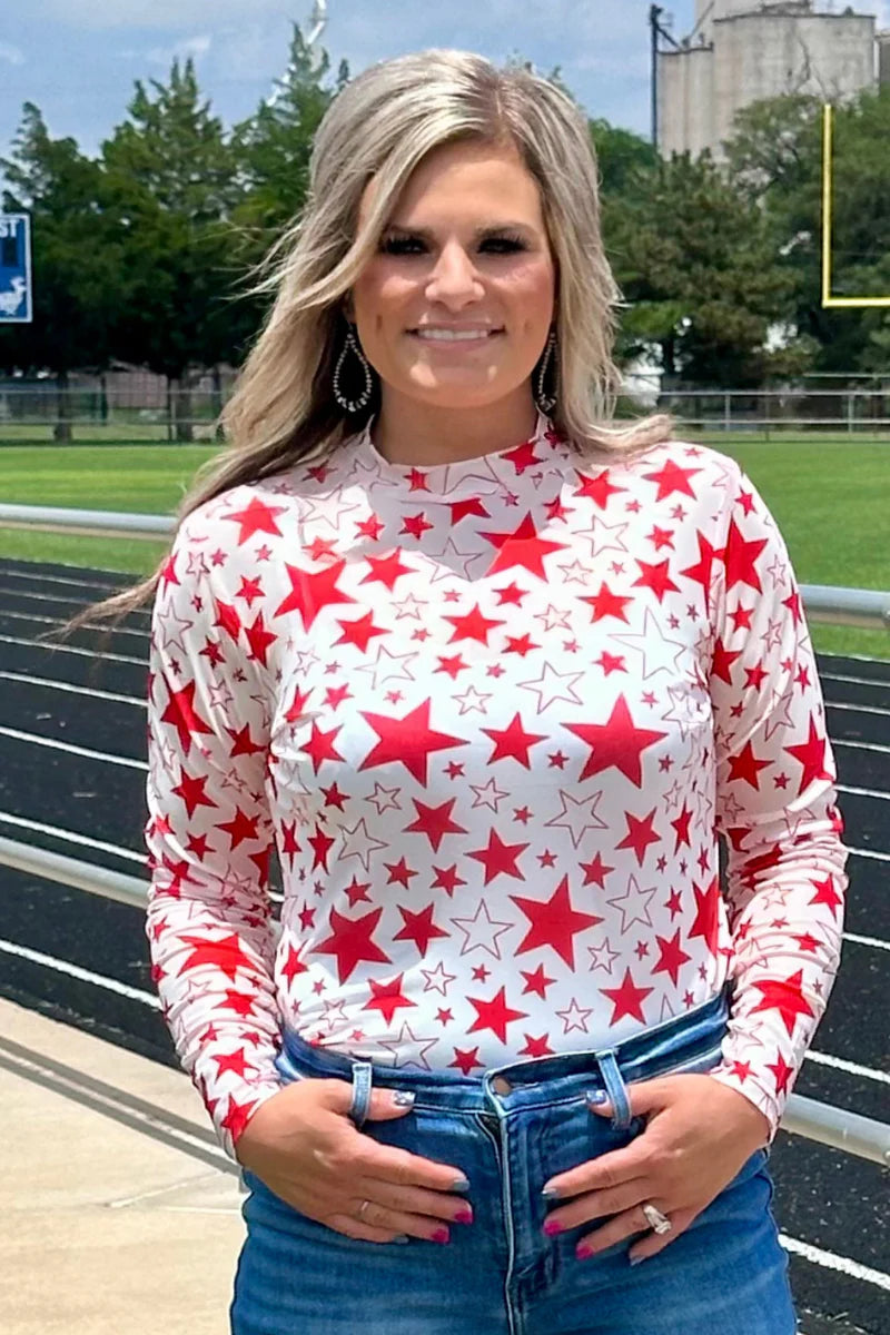 Sterling Kreek Go Team Go Red Mesh Top