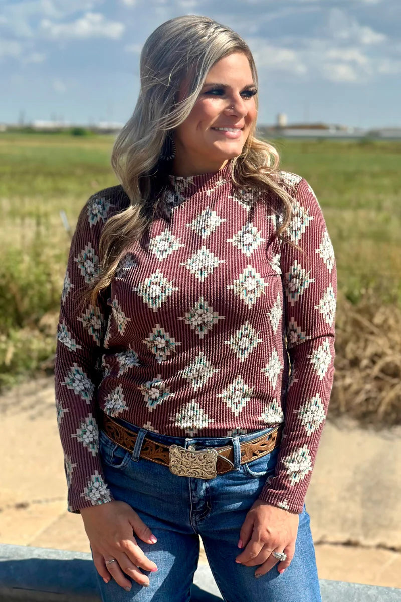 Sterling Kreek High Plains Aztec Top