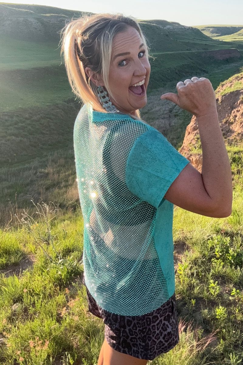 Sterling Kreek Hit The Backroads Rhinestones Top