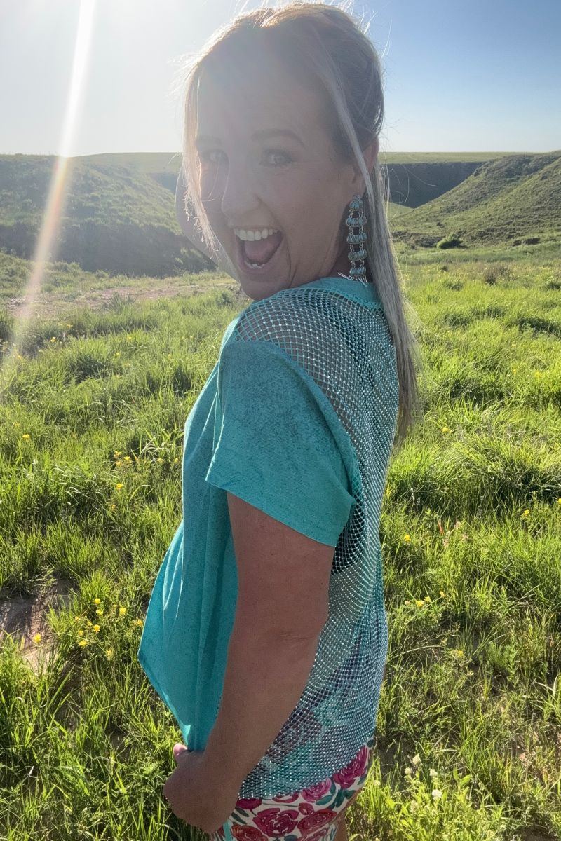 Sterling Kreek Hit The Backroads Rhinestones Top