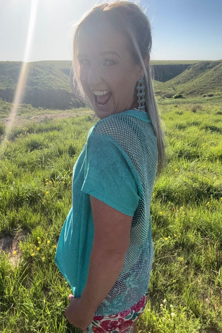 Sterling Kreek Hit The Backroads Rhinestones Top