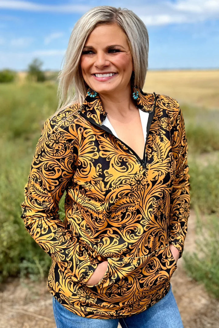 Sterling Kreek Mustard & Black Tailgate Party Pullover