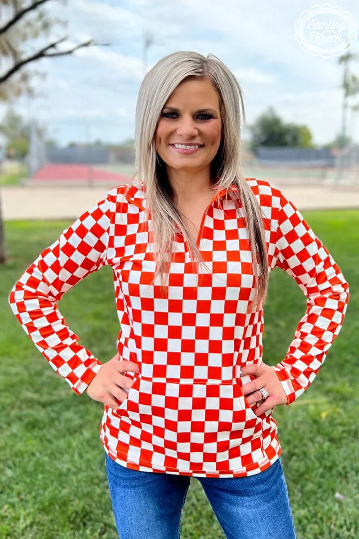 Sterling Kreek Orange & White Pep Rally Pullover | gussieduponline