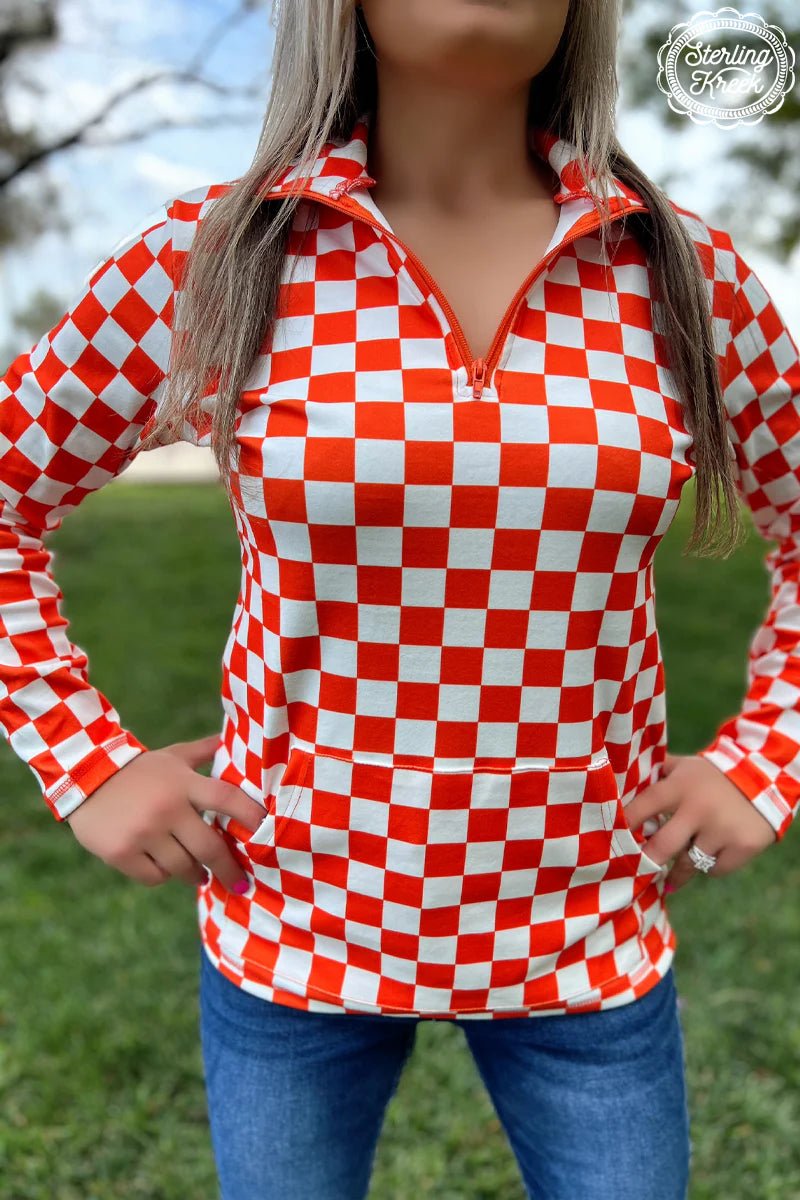 Sterling Kreek Orange & White Pep Rally Pullover | gussieduponline