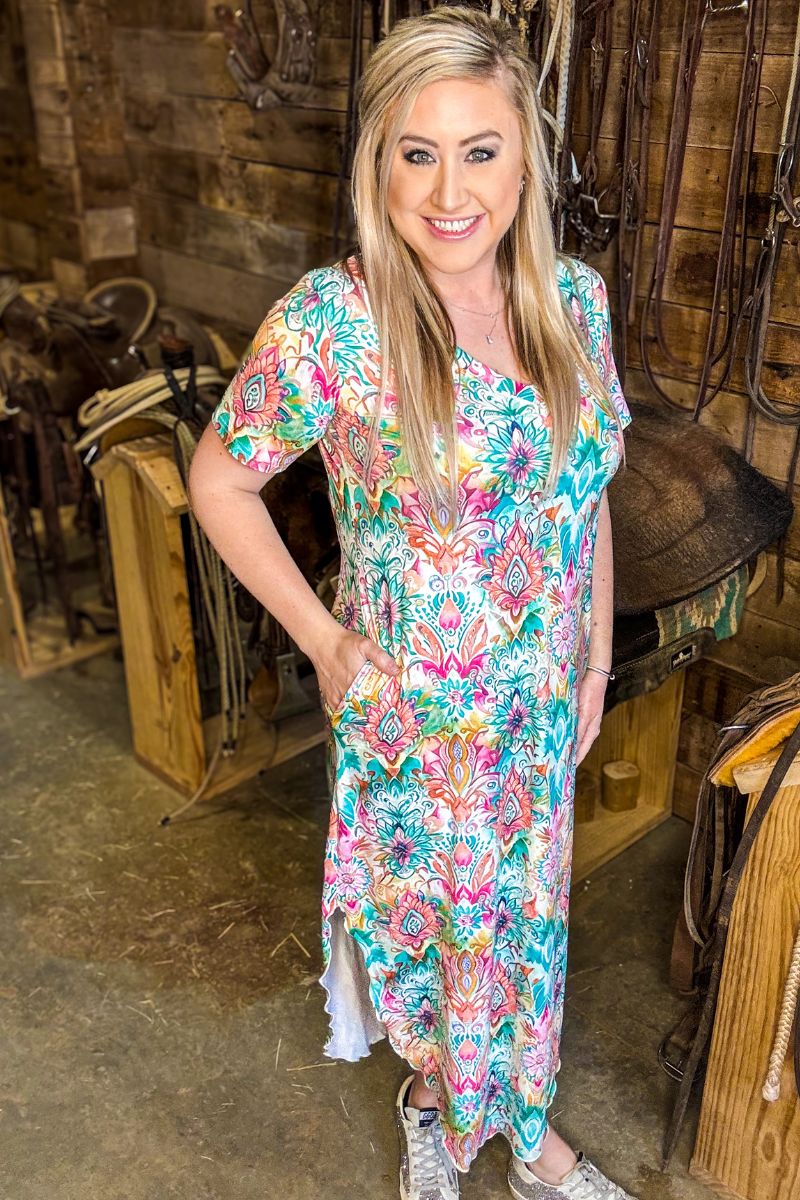 Sterling Kreek Pink Skies Maxi Dress