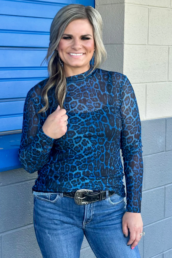 Sterling Kreek Sideline Spirit Blue Mesh Top