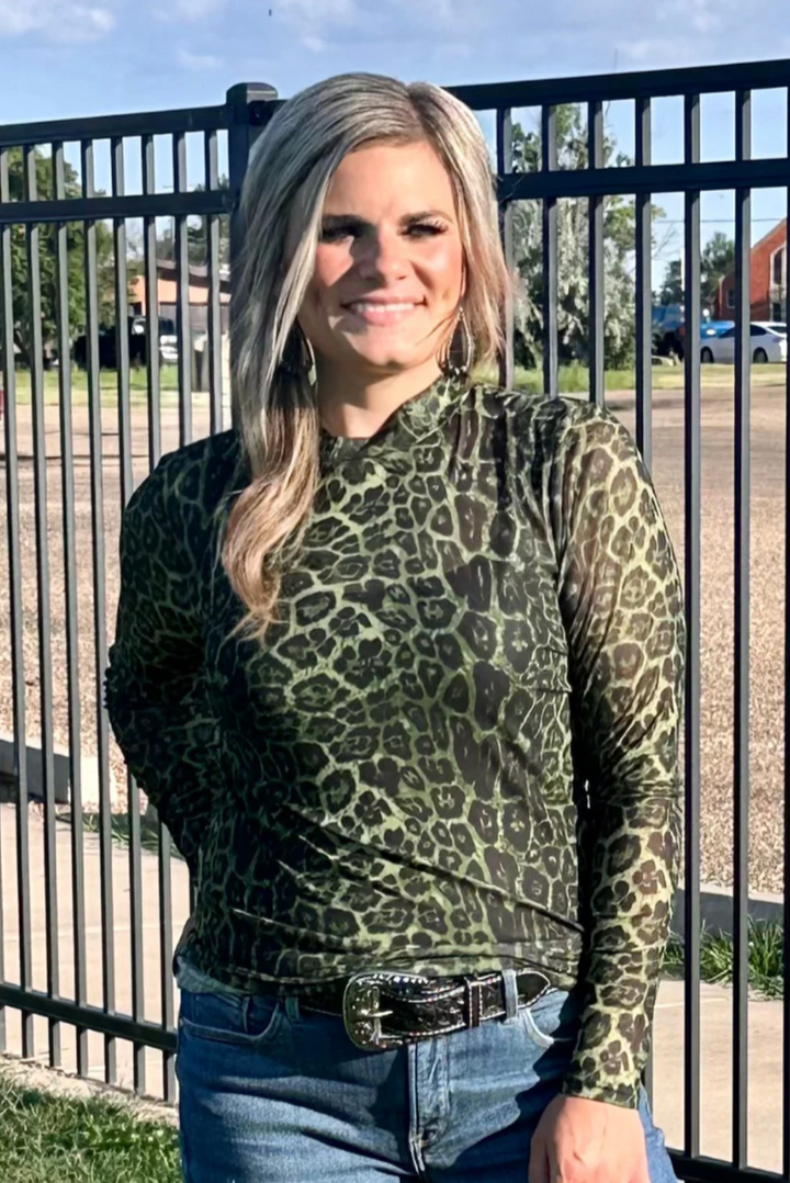 Sterling Kreek Sideline Spirit Green Mesh Top