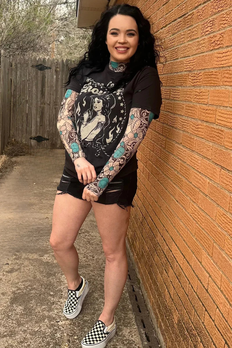 Sterling Kreek Tattoos On This Town Mesh Top