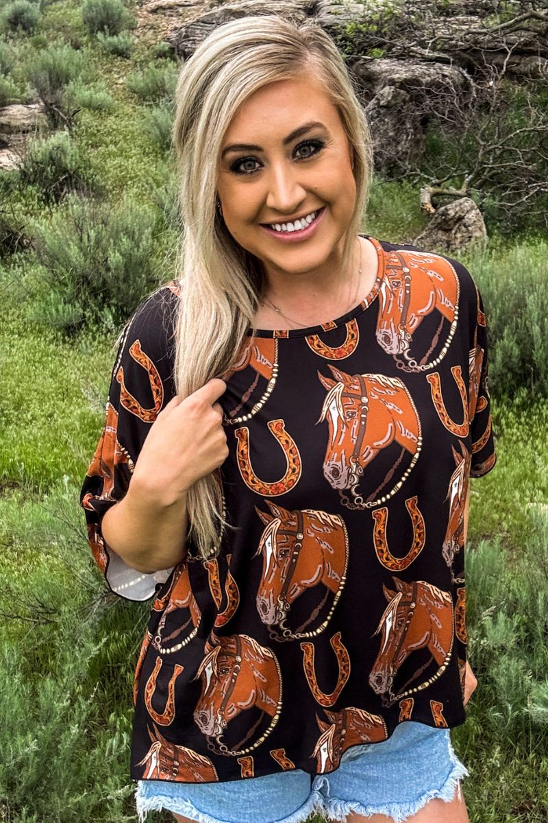 Sterling Kreek The Lucky Horse Shoe Top*