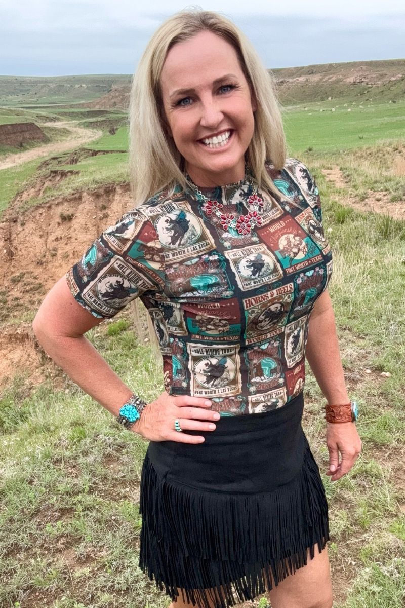 Sterling Kreek Vintage Rodeo Mesh Top