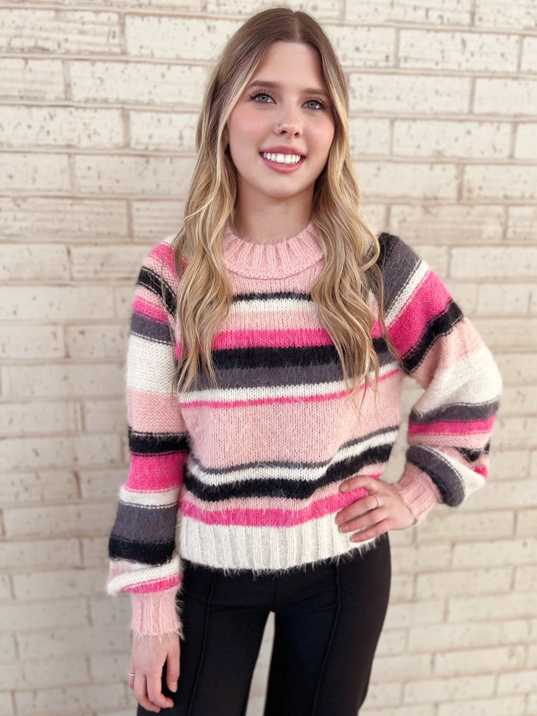 Striped Mohair Sweater - 2 Colors | gussieduponline