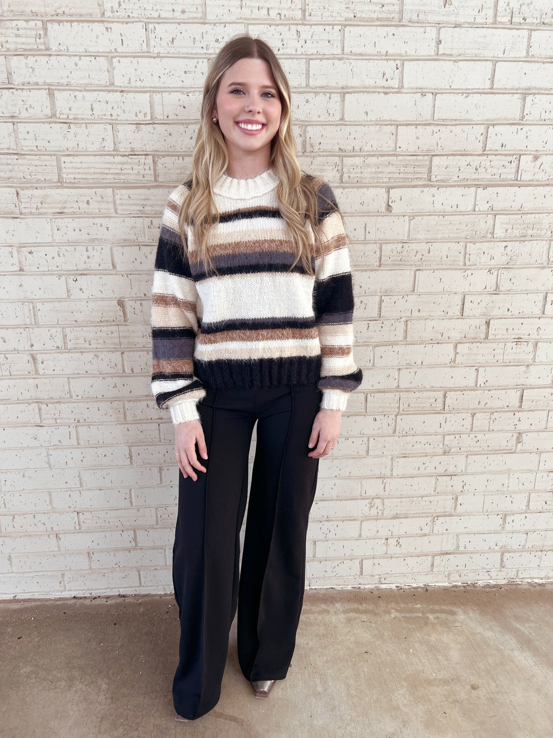 Striped Mohair Sweater - 2 Colors | gussieduponline