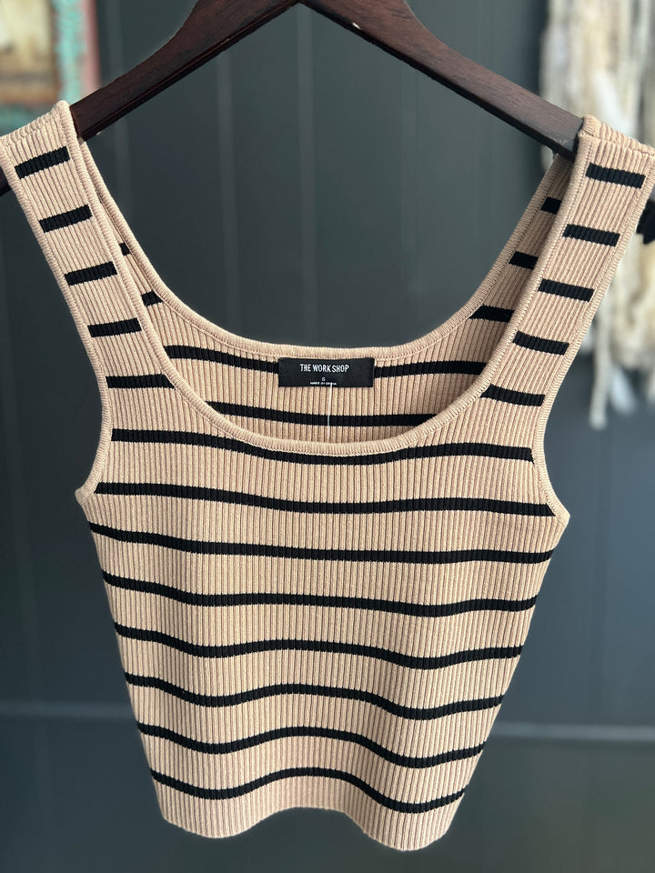 Striped Ribbed Cropped Tank - 4 Colors*