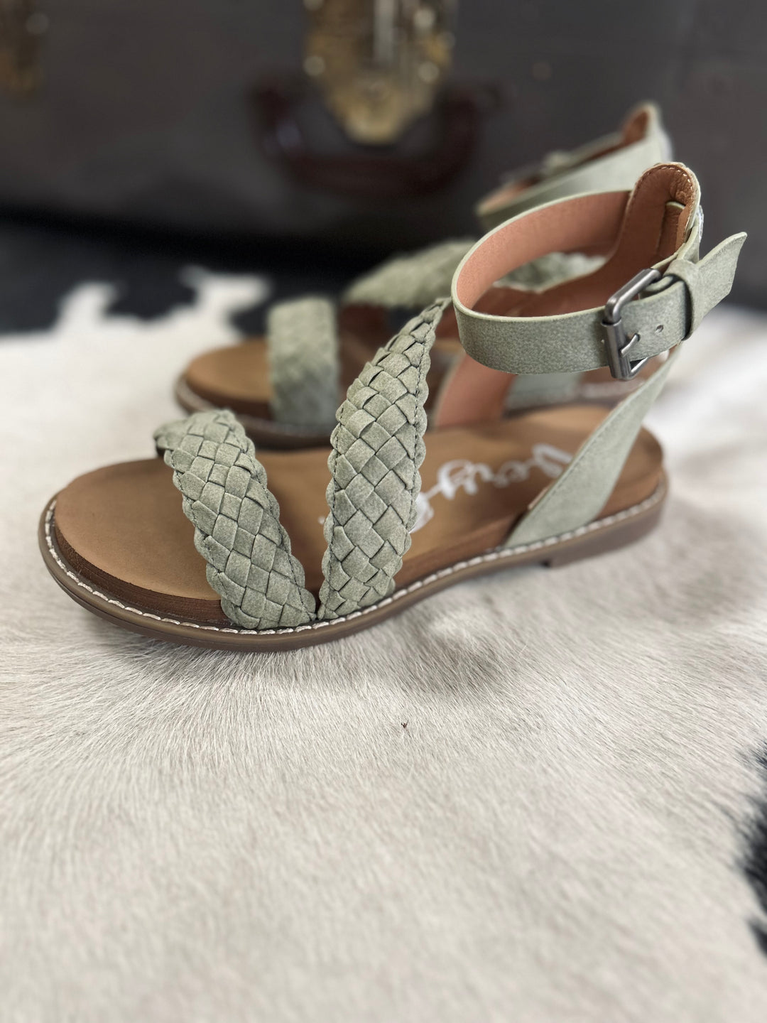 Sylvie Sage Braided Strap Sandals*