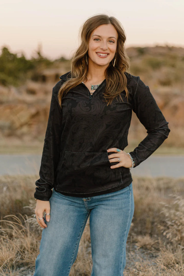 Sterling Kreek Tooled In Black Pullover