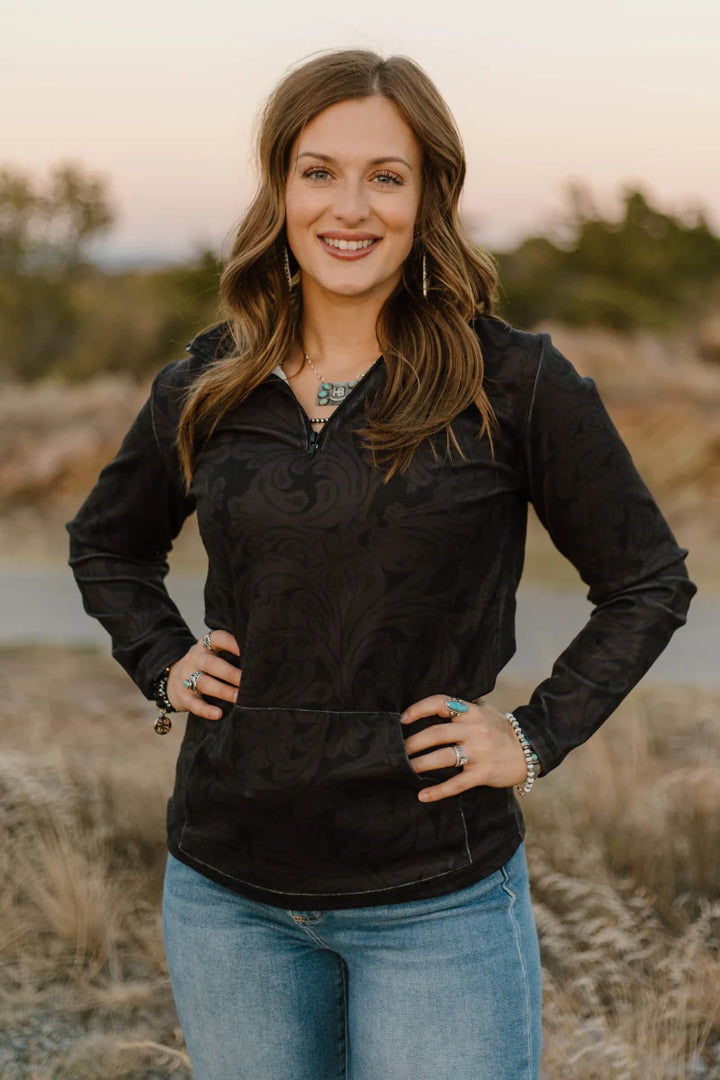 Sterling Kreek Tooled In Black Pullover