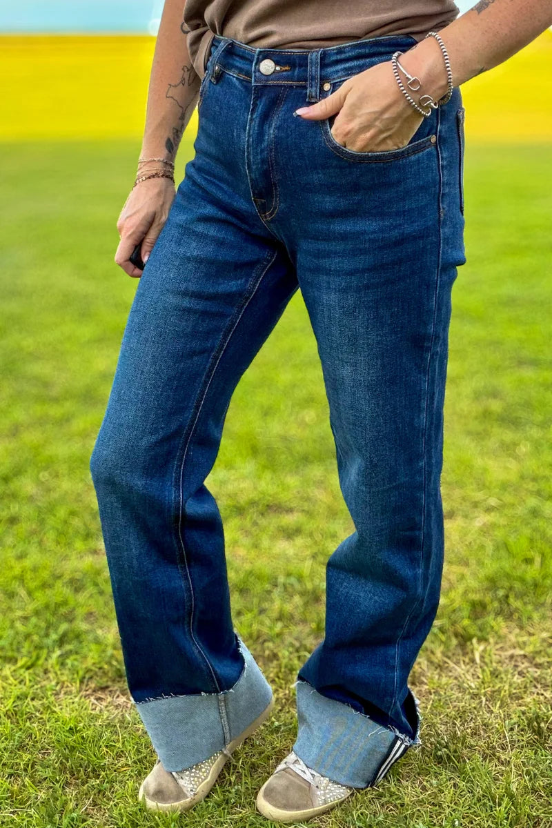 SK Cuffed Straight Leg Jeans