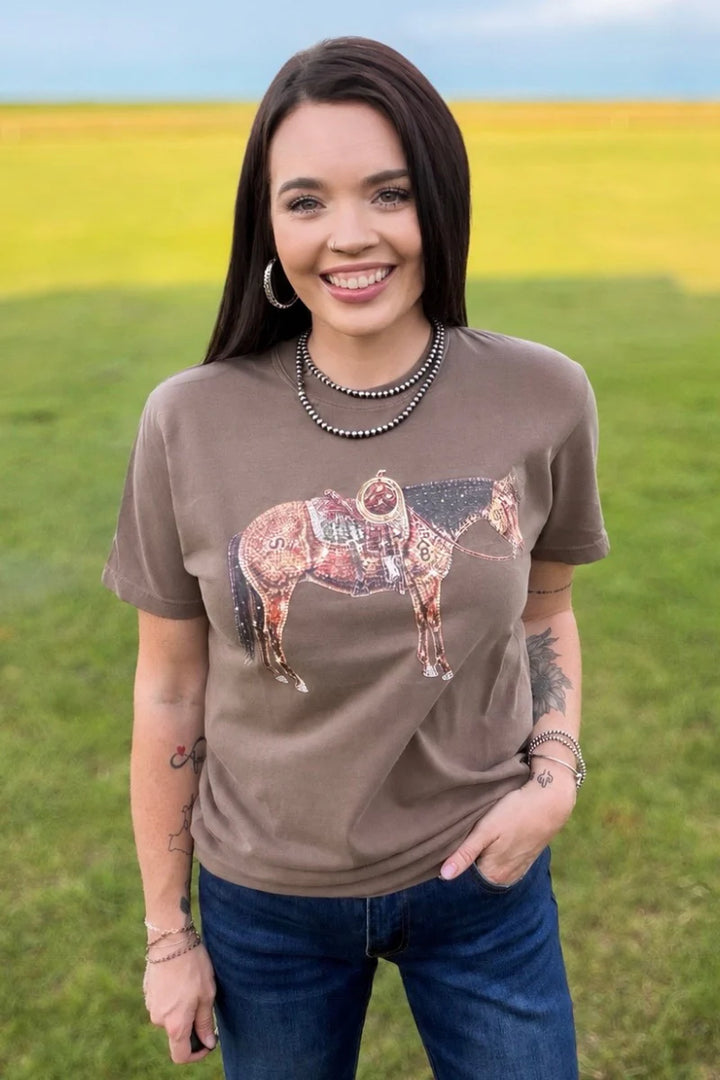 Rhinestone Cowhorse Tee