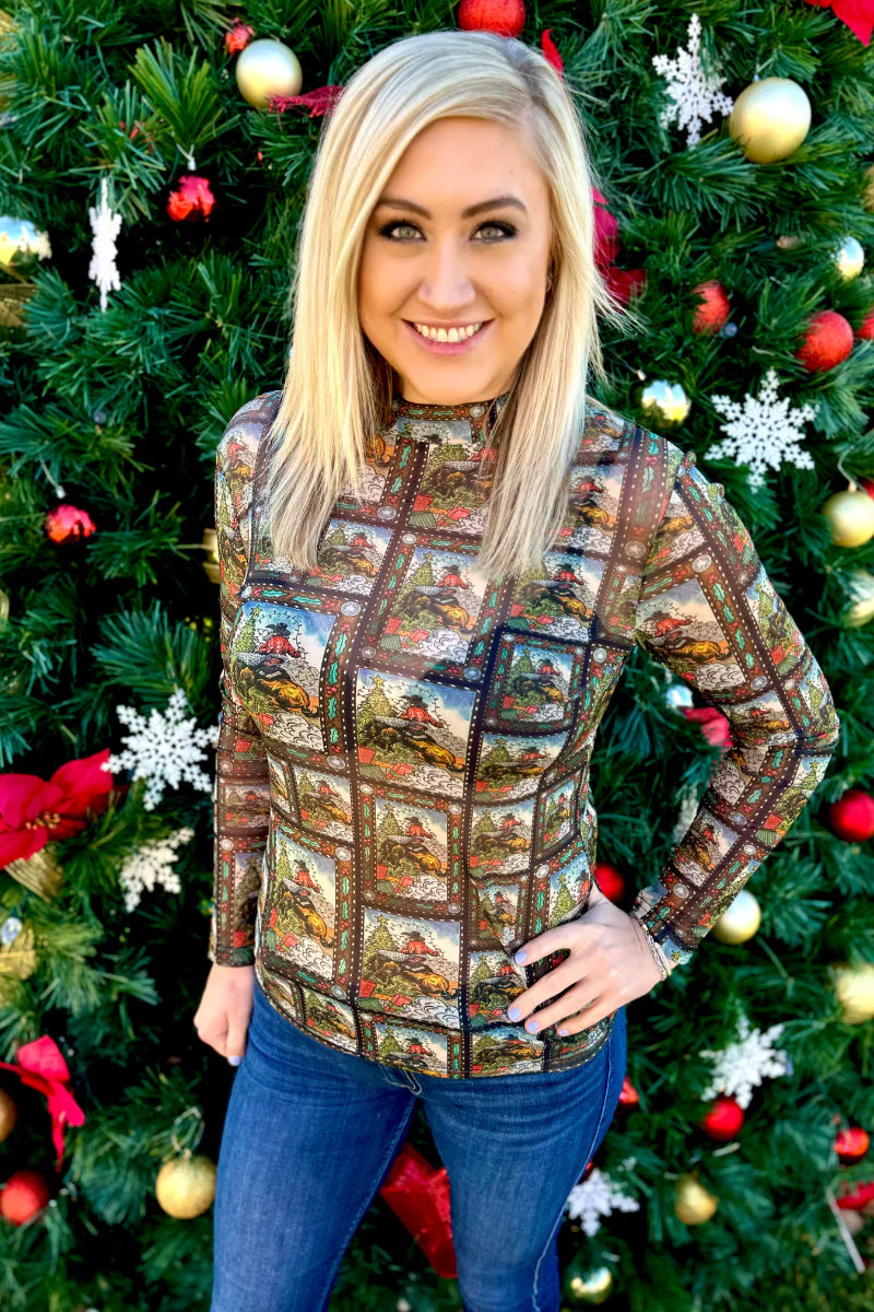 Sterling Kreek December to Remember Mesh Top*