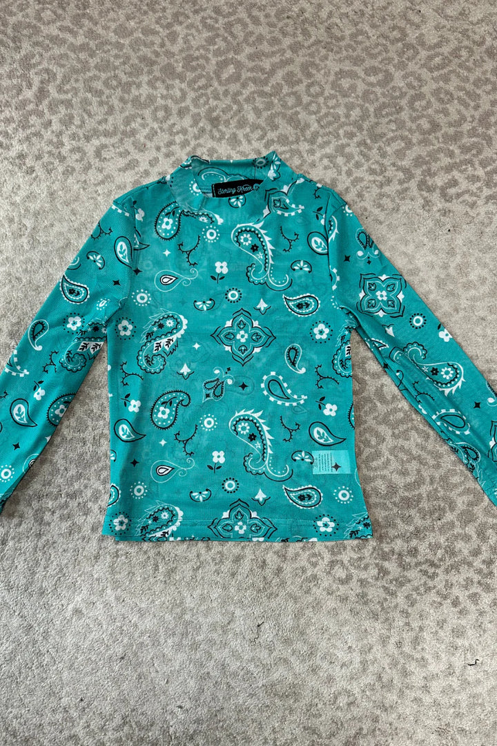 KIDS Sterling Kreek Bandana Babe Turquoise Mesh Top