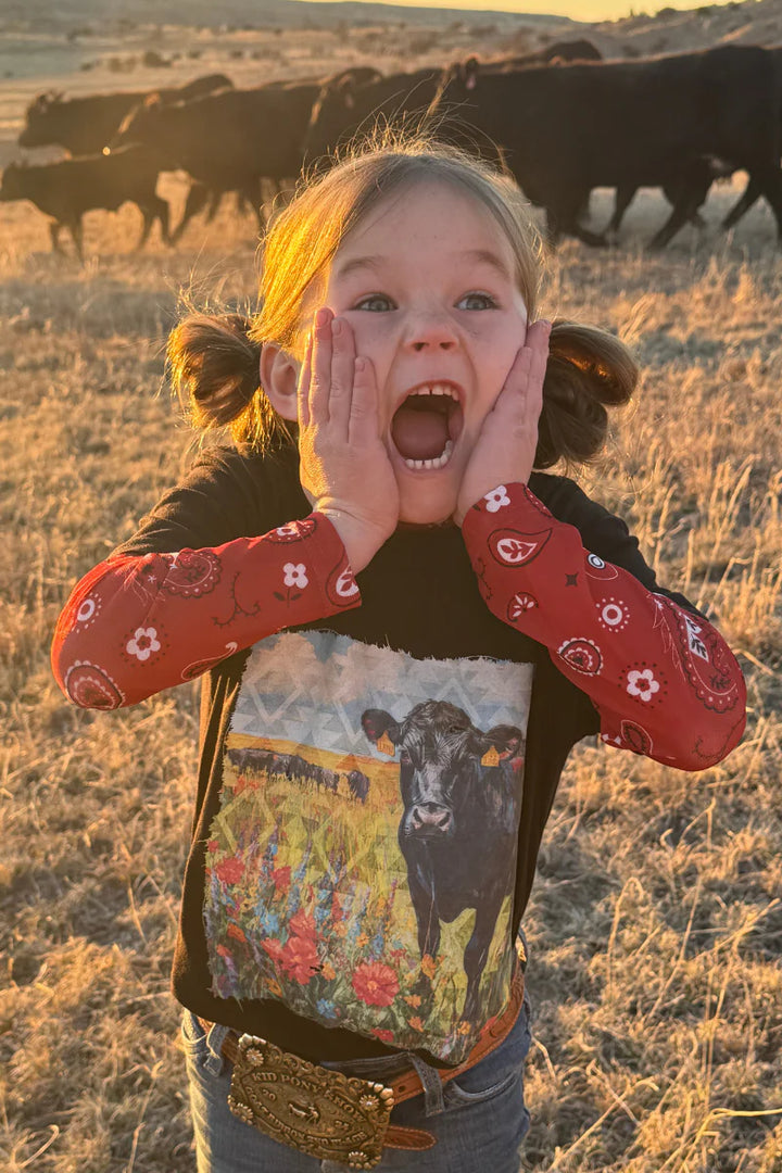 KIDS Sterling Kreek Bandana Babe Red Mesh Top