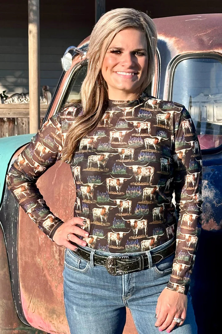 Sterling Kreek Somewhere In Texas Mesh Top