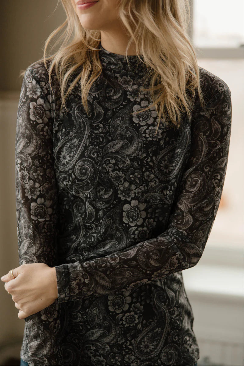 Sterling Kreek Wanted in Paisley Mesh Top