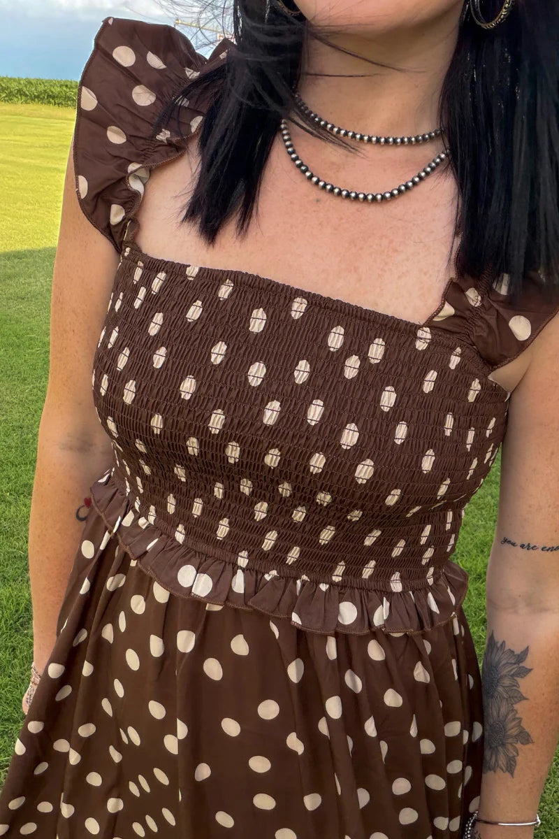 Mocha Dot Dress