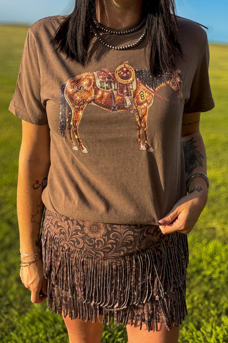 Rhinestone Cowhorse Tee