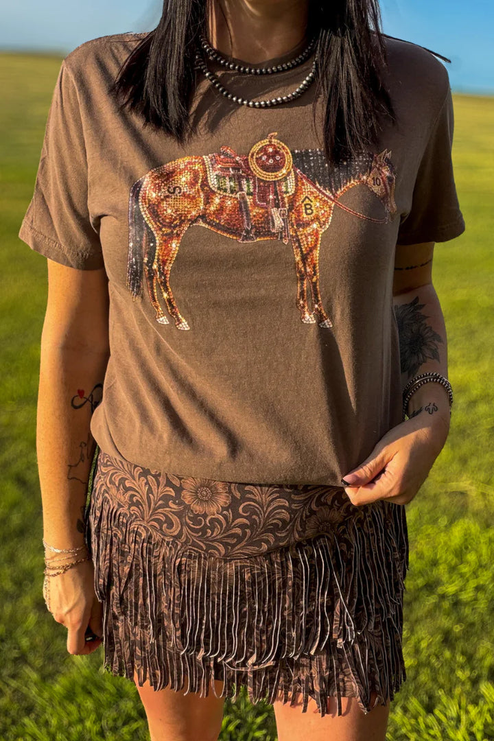 Rhinestone Cowhorse Tee