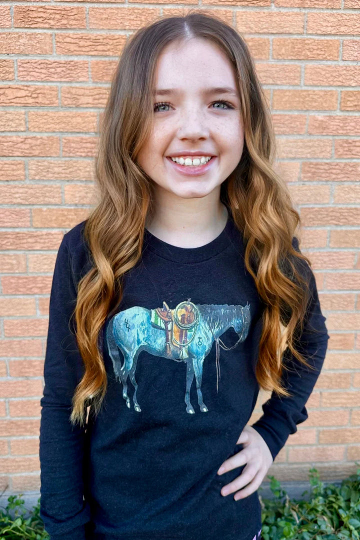 KIDS Sterling Kreek Blu Roan Long Sleeve Tee