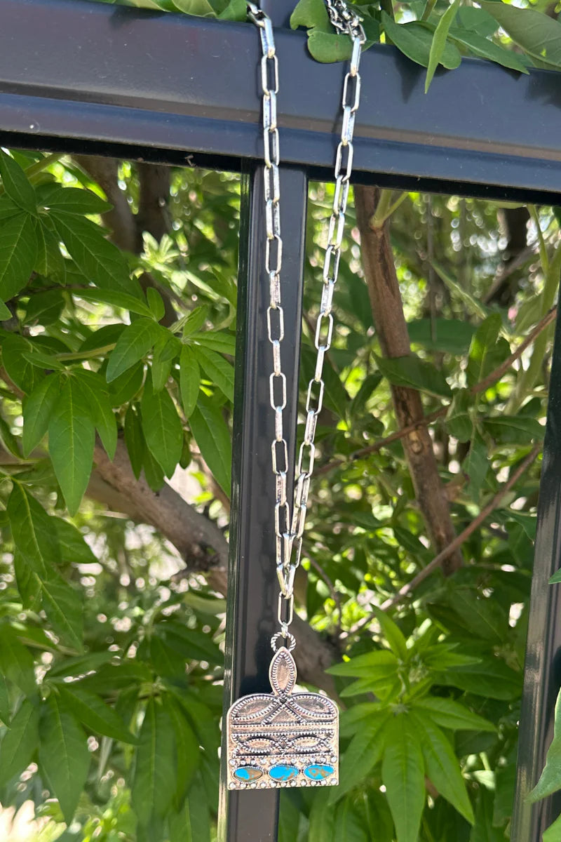 Sterling Kreek Stitched In Stone Large Necklace