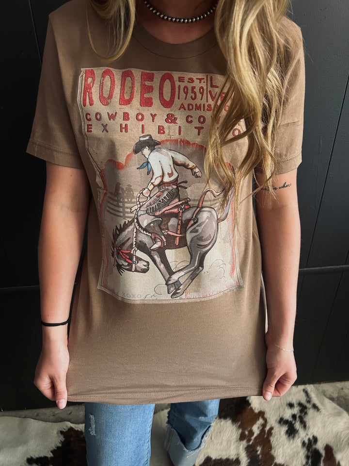 Vintage Brown Rodeo Poster Vegas 1959