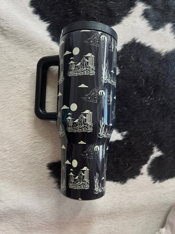 Western Print 40 oz. Tumblers w/Handle- 7 designs*